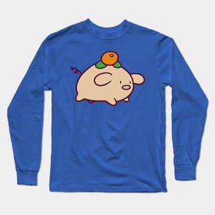 Orange Citrus Pig Long Sleeve T-Shirt